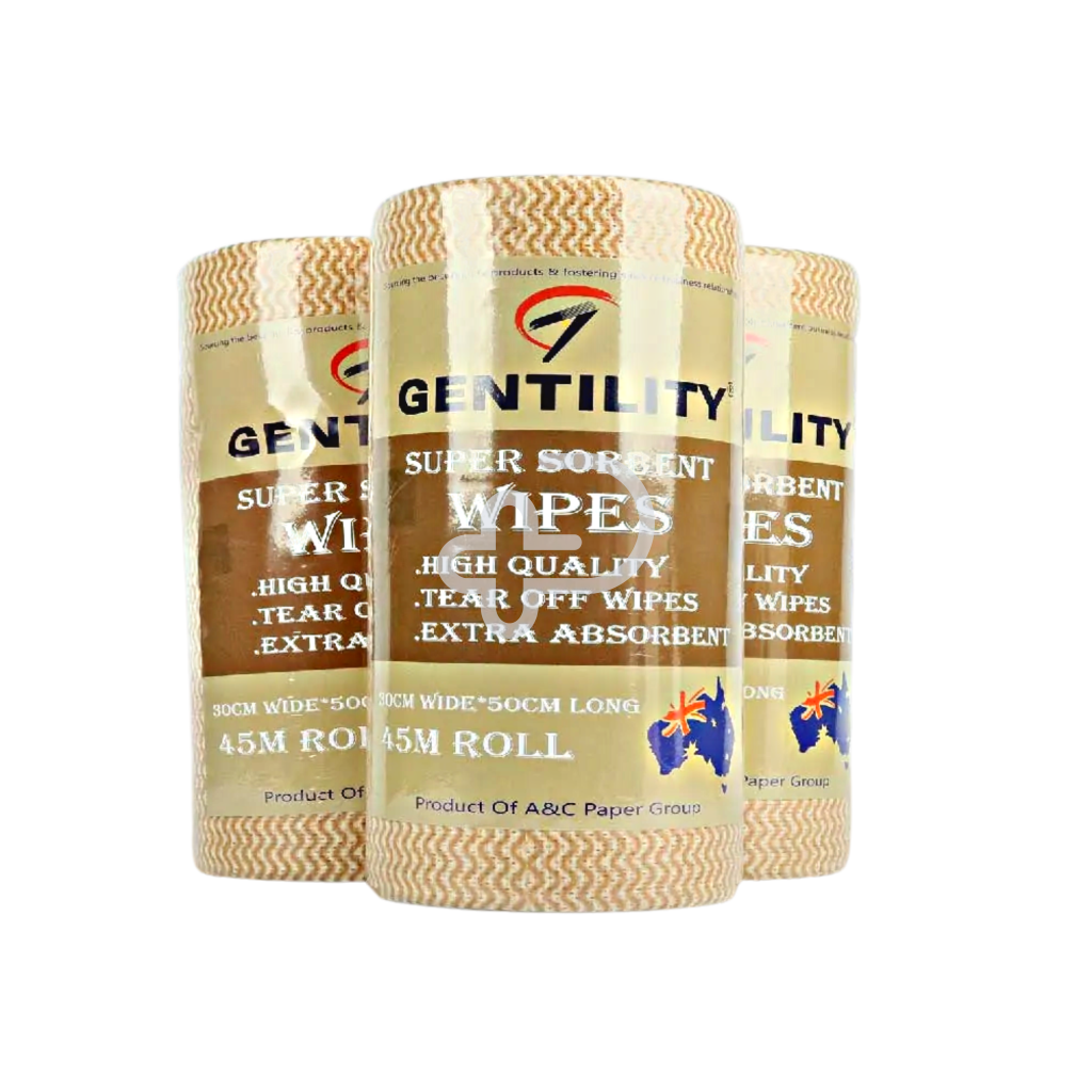 Gentility Extra Absorbent Wipes 30cm x 50cm 70gsm 45m Roll