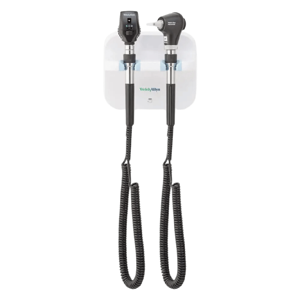 Welch Allyn 77716 Diagnostic Wall System - LED Coaxial Ophthalmoscope And MacroView LED Basic Otoscope