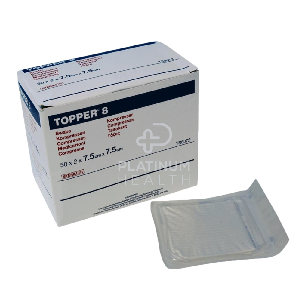 Topper Gauze Non-Woven (8Ply) - Non Sterile 7.5 x 7.5cm 