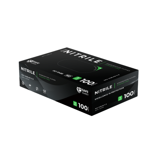 Safeguard+ Black Nitrile Examination Gloves 5.5g Powder Free